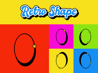Set of Retro Vintage Shape Icon. Editable 70s Vector Shape. High Quality Vector Icon