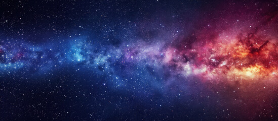 Fototapeta premium Cosmic Symphony: Witness the breathtaking grandeur of the cosmos, a celestial tapestry woven with vibrant hues and shimmering stars, a testament to the universe's infinite beauty.