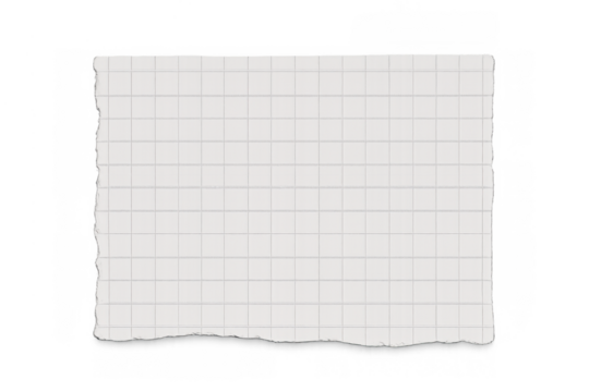 Torn grid paper note with rough edges providing blank copy space on a transparent background - Powered by Adobe