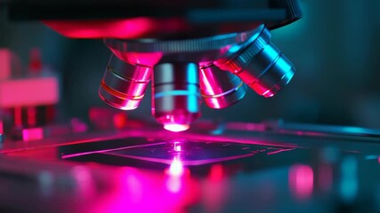 The glowing futuristic microscope advanced technology exploration embodying modern scientific inquiry as researchers pursue groundbreaking discoveries that can transform our understanding of the world - Powered by Adobe