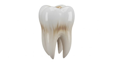 Human molar showing dental decay and cavity problems