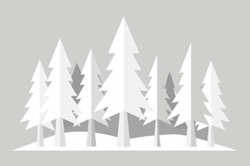 Fototapeta premium Vector illustration of a seamless pattern with pine trees and snow for a winter Christmas holiday decoration design