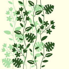 Tropical liana background vector illustration