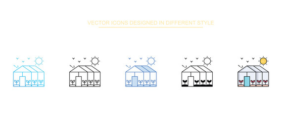 Green House icon design with white background stock illustration