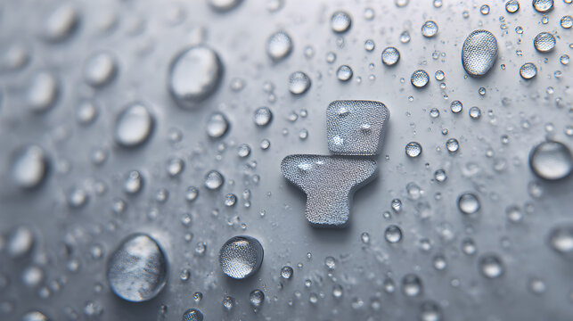 Water droplets forming toilet icon symbolizing hygiene clean water and sanitation for World Toilet Day
