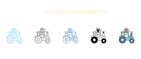 Tractor Repair icon design with white background stock illustration