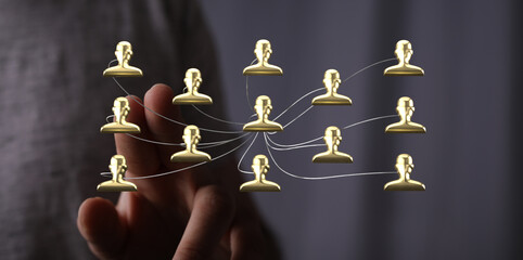 Abstract image of a network, connected people, technology, leadership, teamwork, communication,...