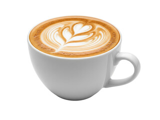 White Coffee Cup with Rosette Pattern Latte Art