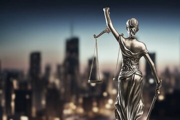 Legal and law statue of Justice with scales