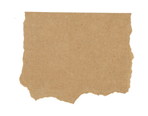 Torn brown cardboard paper piece isolated on white background, Torn sheets of paper, torn paper strips.paper PNG file clipart