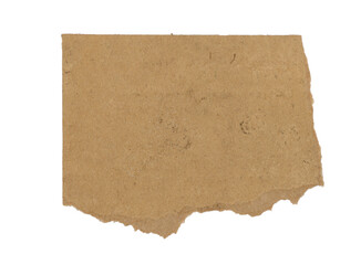Torn Brown Paper, Ripped vintage paper background. Torn brown paper on white.