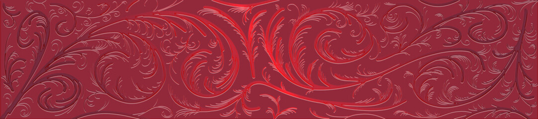 Red pattern on a red field. Frosted glass effect. Winter background. For printing, textiles, and the Internet.