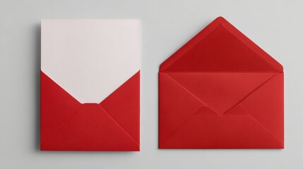 blank letter in a red envelope