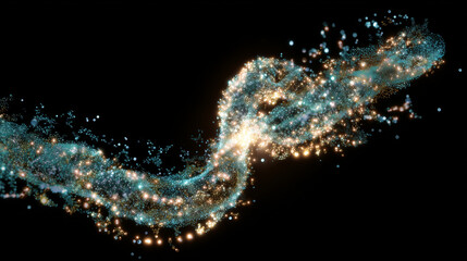 An abstract visualization of telomerase activity, extending telomeres for anti-aging and longevity.