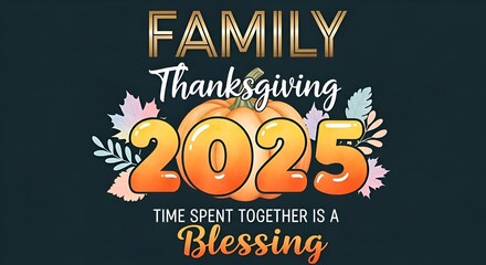 Obraz premium Modern Teal Thanksgiving Typography Art