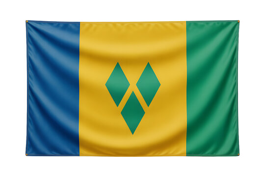 Saint Vincent and the Grenadines flag waving, symbolizing Caribbean pride, national identity, cultural heritage, and independence celebrations