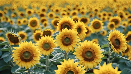 Vibrant Sunflower Field in Full Bloom