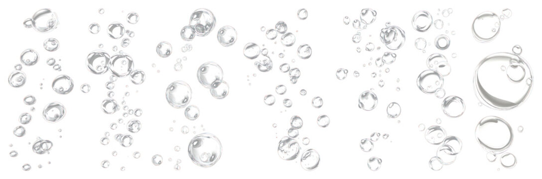 PNG Transparent floating water bubbles, element set on transparent background