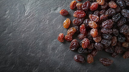 raisins isolated on gary concrete stone background
