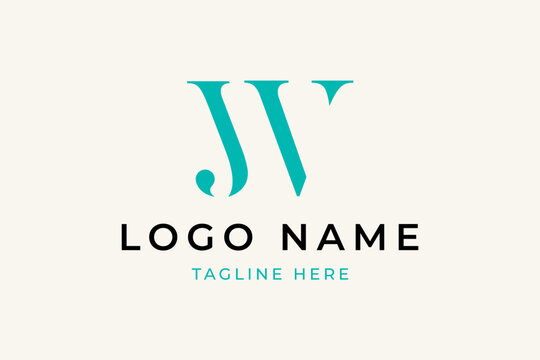 JW or WJ initial letter logo design vector