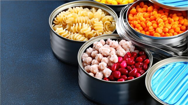 Canned Food Variety Showcases Different Textures and Colors for Canned Food Month Celebration