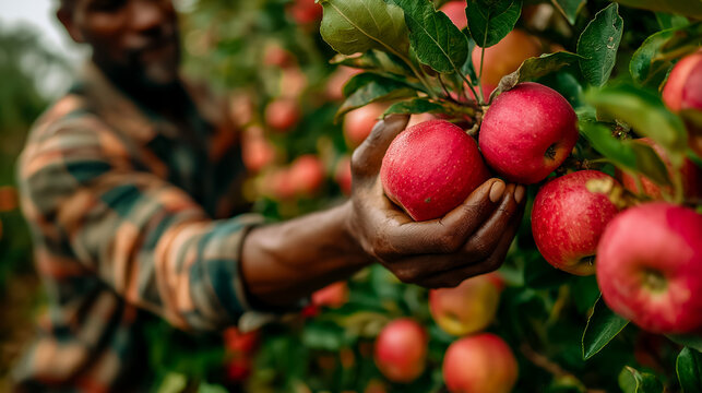 Person Picking Apples Orchard Casual Natural Light