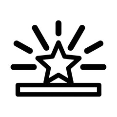 Fototapeta premium Shining Star Award Icon on Pedestal with Radiating Lines