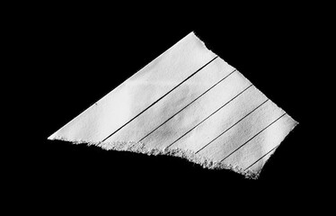 torn ripped paper on black background.