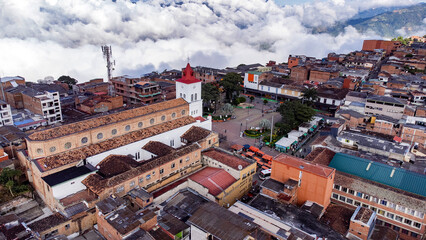 Santa Barbara, Antioquia - Colombia. October 5, 2025. Aerial drone view. It is one of the 125...