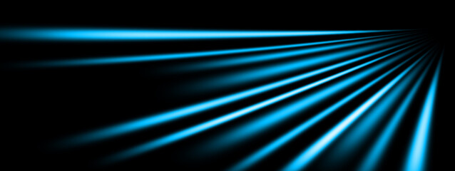Bright Blue Neon Motion Lines and Futuristic Light Beams on Dark Abstract Surface