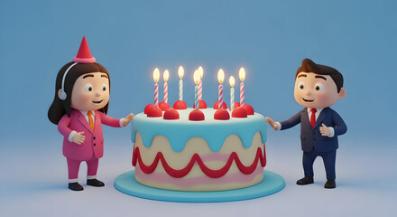 happy birthday cake with candles