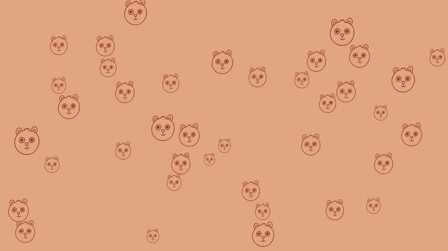 cute bear pattern background animation