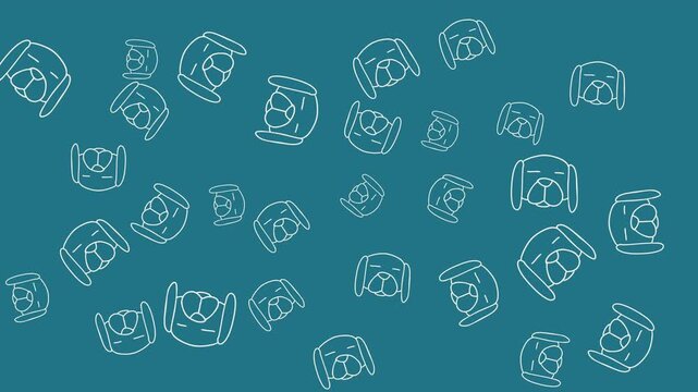 bulldog head pattern background animation