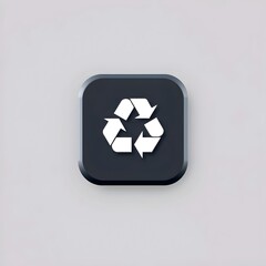 Recycling Icon: A modern graphic of the universally recognized recycling symbol, suggesting concepts like sustainability and waste reduction.