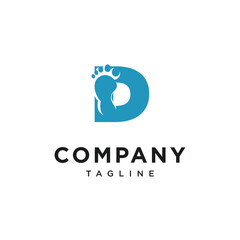 Letter D Foot Logo Icon Vector
