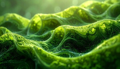 Lush Green Organic Waves Nature's verdant tapestry