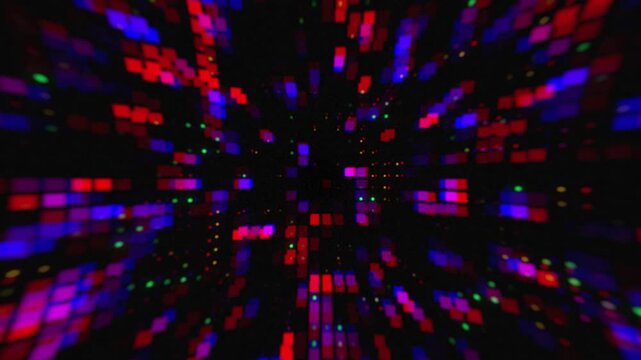 Hyperspace Jump Warp Speed Visual Fx/ Animation of a stunning cyberspace themed background of an neon hyperspace jump with blue warp speed visual fx and shining digital burst in a seamless loop