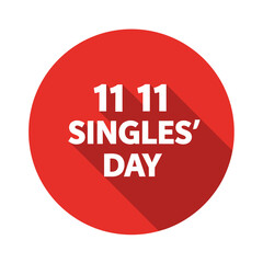 Red circle with text '11 11 Singles' Day' in white.