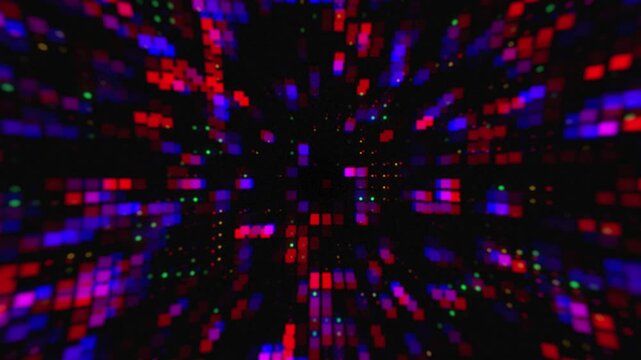 Hyperspace Jump Warp Speed Visual Fx/ Animation of a stunning cyberspace themed background of an neon hyperspace jump with colourful warp speed visual fx and shining digital burst in a seamless loop