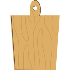 Simple Wooden Cutting Board With Handle And Hole For Hanging Isolated On White Background