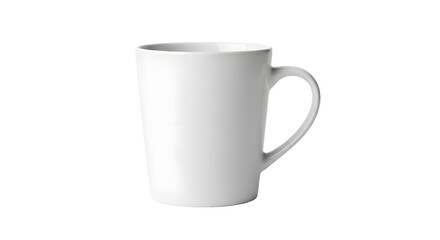 Isolated white ceramic coffee mug on a clean white background. Minimalist drinkware for home or office, perfect for branding mockups