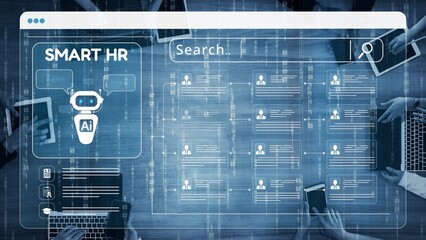 Smart HR system using AI and digital platforms for efficient recruitment, talent analytics,...