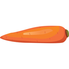 Single Orange Carrot Root Vegetable Isolated on Transparent Background Detailed Pixel Art Illustration