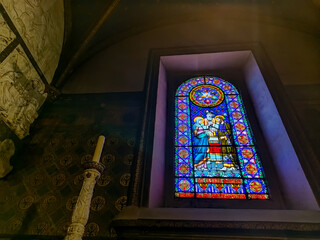 Montserrat, Spain, May 28, 2025, Sculptures in the cloister Montserrat Monastery