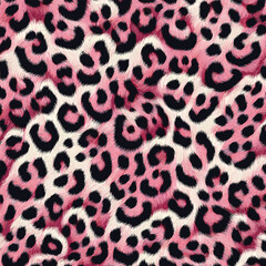 Pink leopard skin pattern vector with realistic fur details, great for decorative fabric, trendy wallpaper, and camouflage background.
