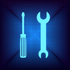 Vector illustration on a blue background