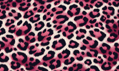 Pink leopard skin texture featuring stylish fur pattern background, perfect for fashion design, wallpaper, and camouflage.