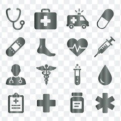 Medical Healthcare Emergency and First Aid Icons Set