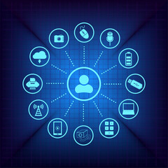 Vector illustration on a blue background