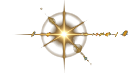 sunlight special lens flare light effect  Stock royalty free on black background clean png